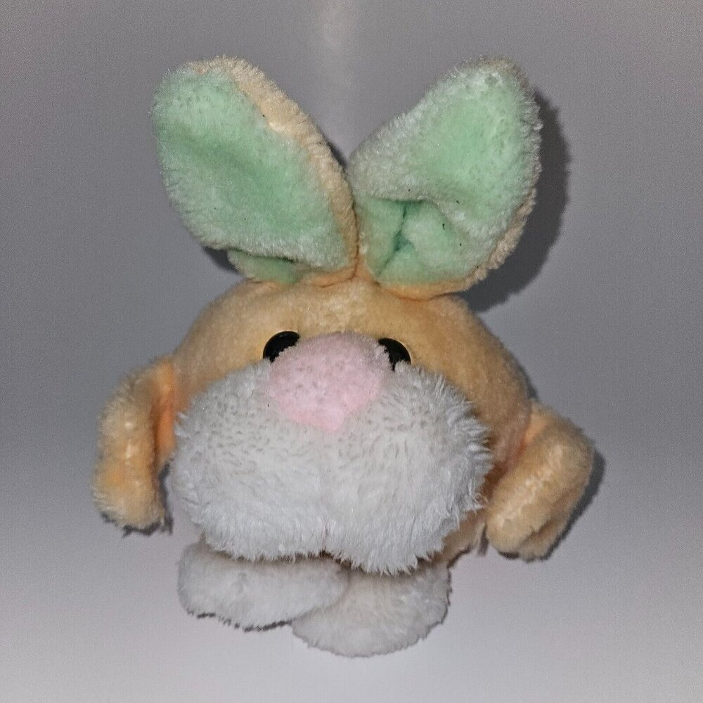 VTG MTY International Orange Bunny Rabbit Plush 8" Stuffed Animal Easter READ